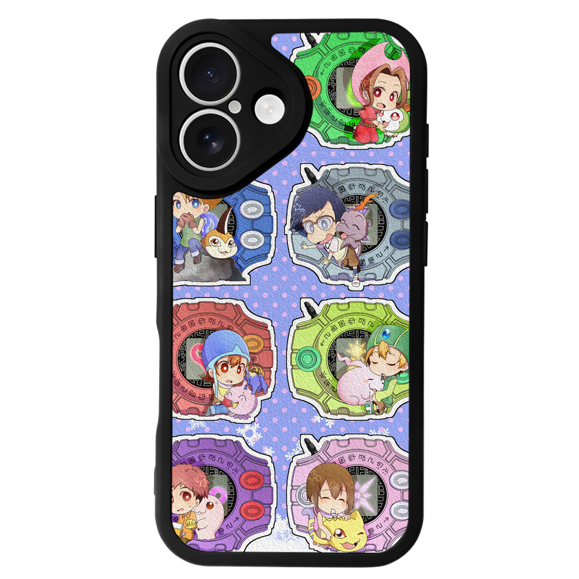 （画像用） Digimon デジタルモンスター/デジモン 【iPhone 16シリーズ対応】シリコンスマホケース（レザー調） 材質：シリコン